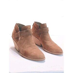 Eileen Fisher Ives Ankle Wheat Nubuck Leather Bootie Size 7